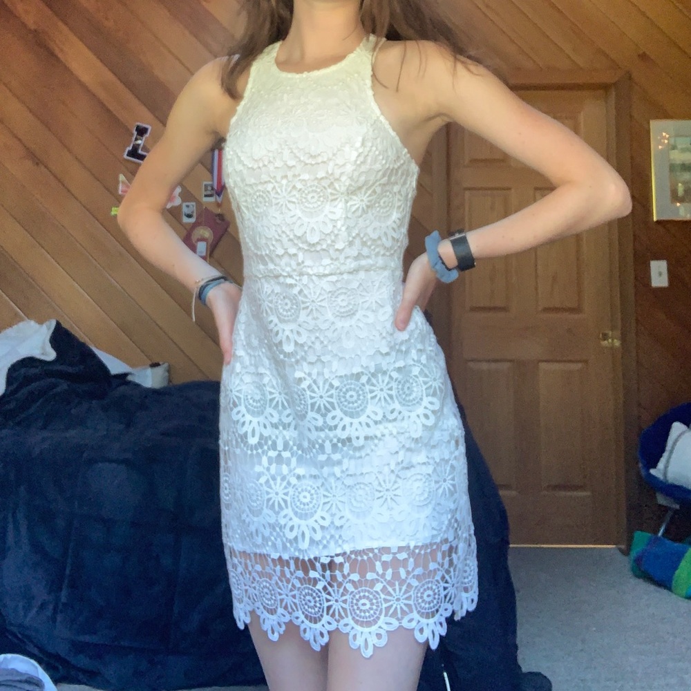 white hollister sun dress